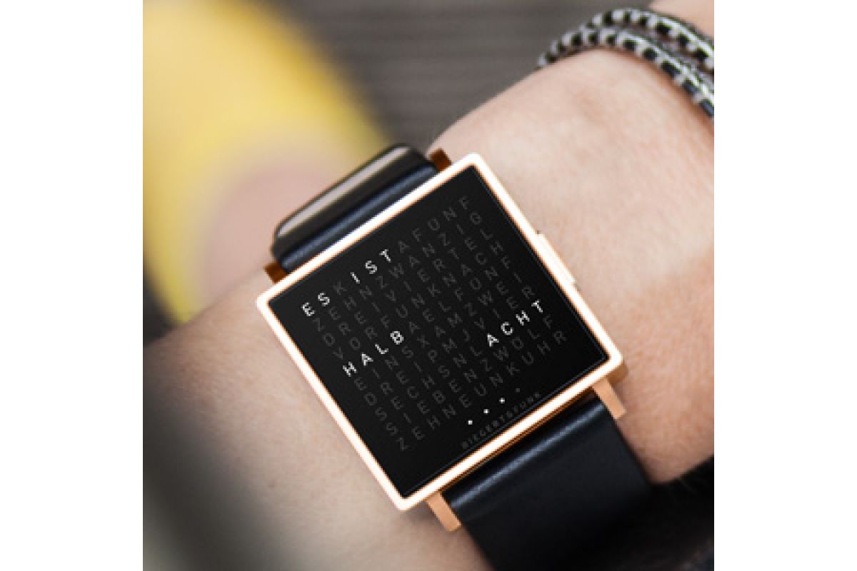 Qlocktwo L horloge qui indique l heure avec des mots Round Office